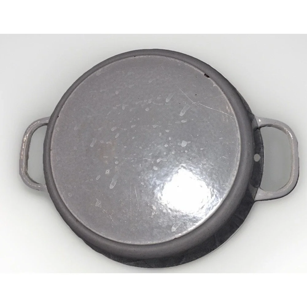 Parini Grey Enameled Cast Iron Round Braiser Casserole Dish with Lid